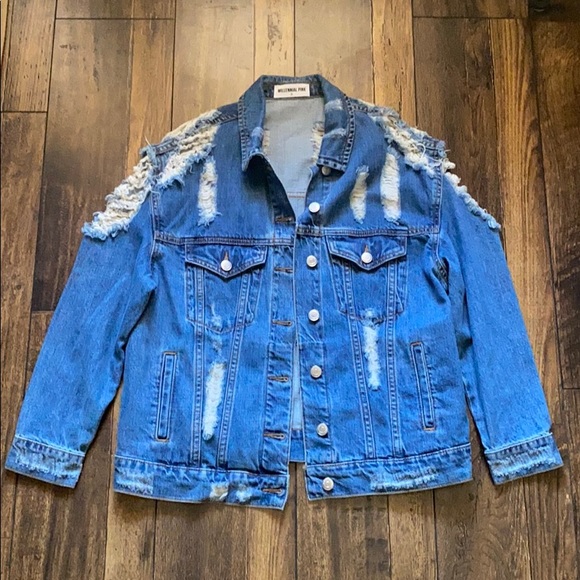 millennial pink Jackets & Blazers - Millennial pink denim jacket NWOT